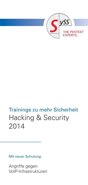 Hacking & Security 2014 - SySS GmbH
