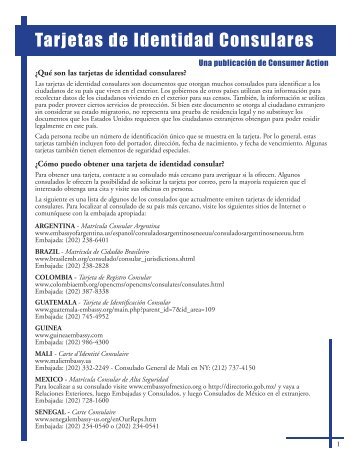 Tarjetas de Identidad Consulares - Consumer Action