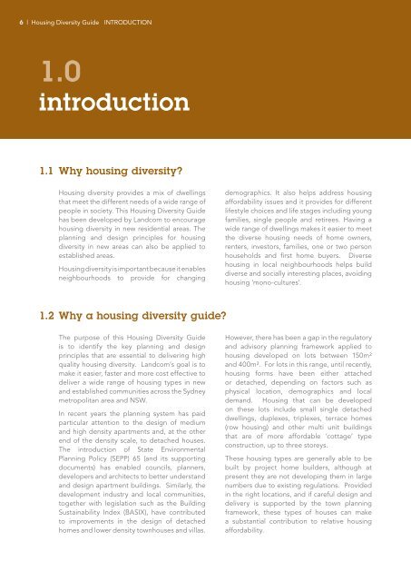 housing diversity guide DRAFT - Landcom - NSW Government