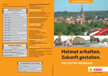 Kommunalwahlen 2009 7. Juni 2009 - CDU Stadtverband Waibstadt