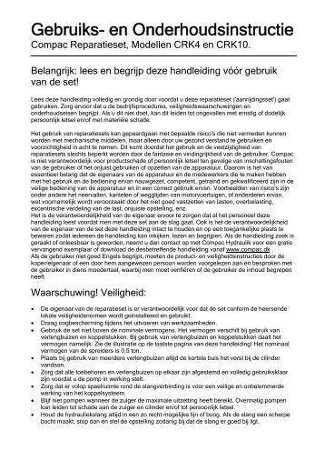 Gebruiks- en Onderhoudsinstructie - CompaC