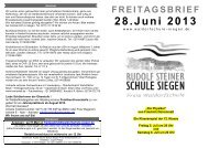 Freitagsbrief 28.06.2013 - Rudolf-Steiner-Schule Siegen Freie ...