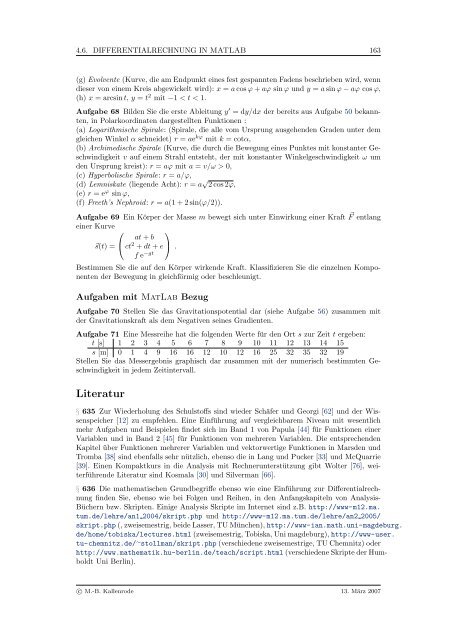 Mathematik fÃ¼r Physiker - Numerische Physik: Modellierung