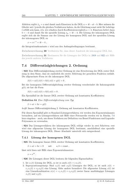 Mathematik fÃ¼r Physiker - Numerische Physik: Modellierung