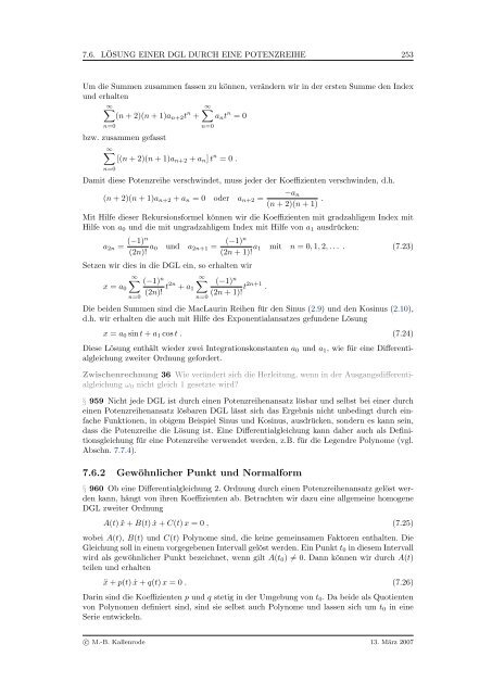 Mathematik fÃ¼r Physiker - Numerische Physik: Modellierung