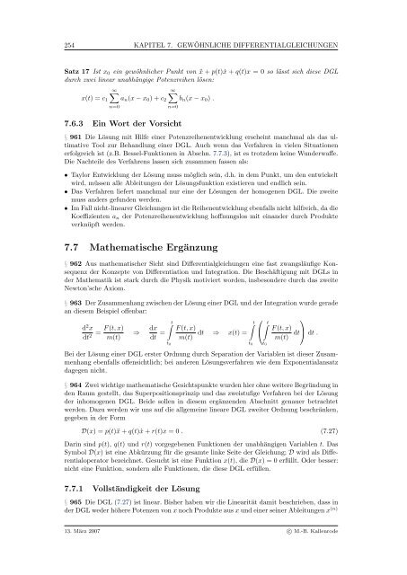 Mathematik fÃ¼r Physiker - Numerische Physik: Modellierung