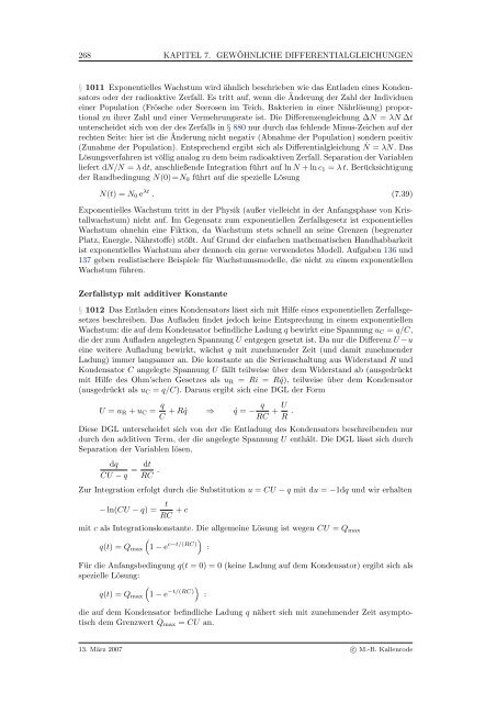 Mathematik fÃ¼r Physiker - Numerische Physik: Modellierung