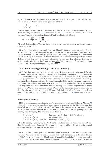 Mathematik fÃ¼r Physiker - Numerische Physik: Modellierung