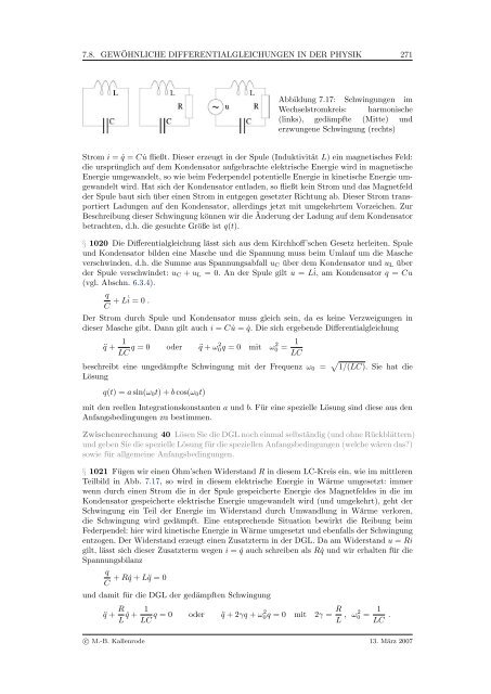 Mathematik fÃ¼r Physiker - Numerische Physik: Modellierung