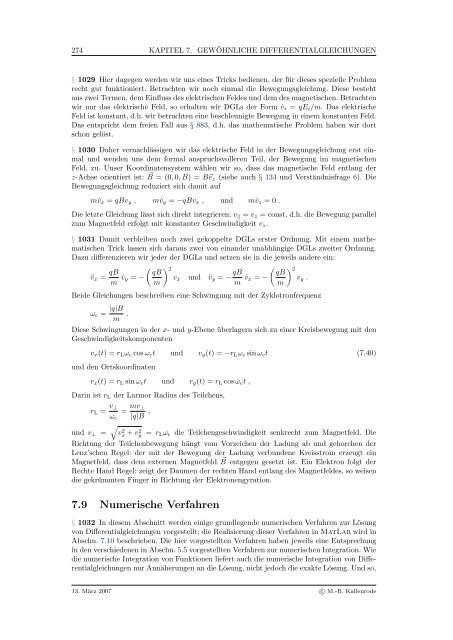 Mathematik fÃ¼r Physiker - Numerische Physik: Modellierung