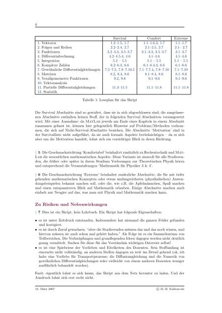 Mathematik fÃ¼r Physiker - Numerische Physik: Modellierung