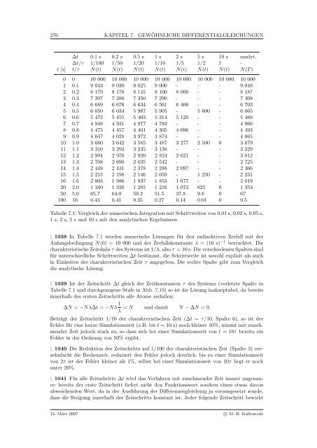 Mathematik fÃ¼r Physiker - Numerische Physik: Modellierung