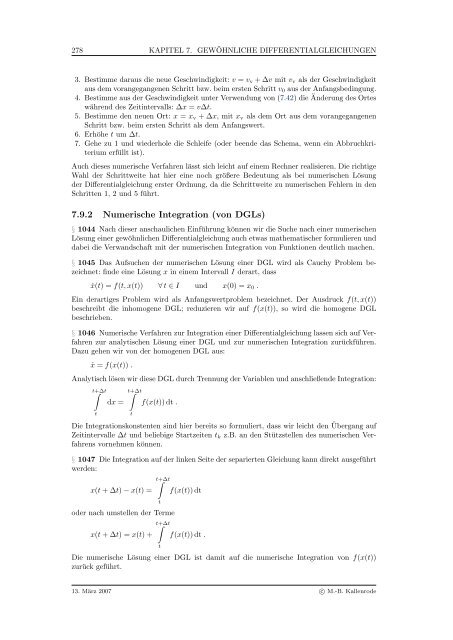 Mathematik fÃ¼r Physiker - Numerische Physik: Modellierung