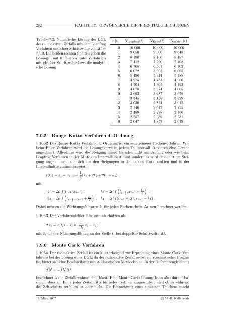 Mathematik fÃ¼r Physiker - Numerische Physik: Modellierung