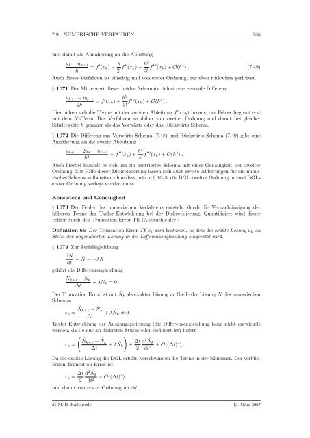 Mathematik fÃ¼r Physiker - Numerische Physik: Modellierung