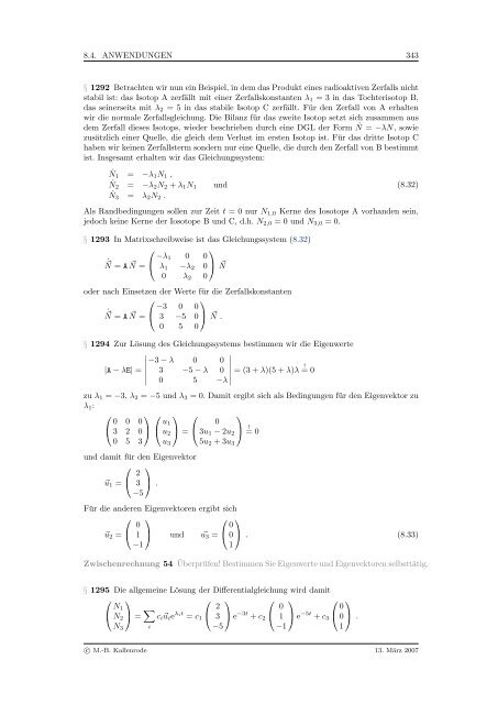 Mathematik fÃ¼r Physiker - Numerische Physik: Modellierung