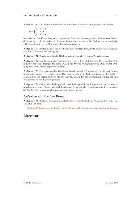 Mathematik fÃ¼r Physiker - Numerische Physik: Modellierung