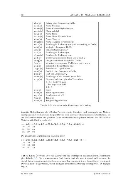 Mathematik fÃ¼r Physiker - Numerische Physik: Modellierung