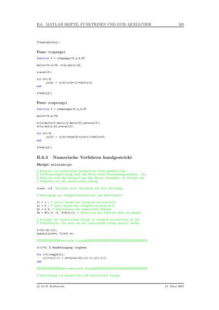 Mathematik fÃ¼r Physiker - Numerische Physik: Modellierung