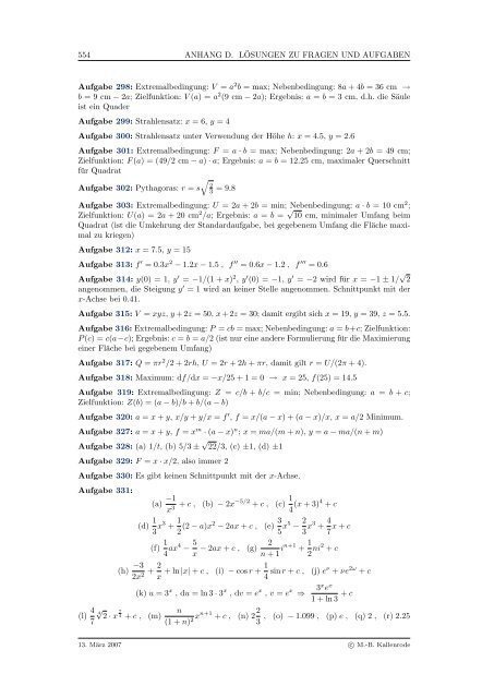 Mathematik fÃ¼r Physiker - Numerische Physik: Modellierung