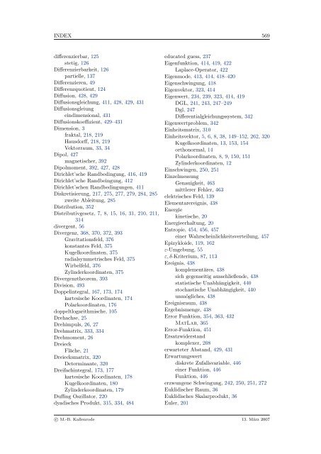 Mathematik fÃ¼r Physiker - Numerische Physik: Modellierung