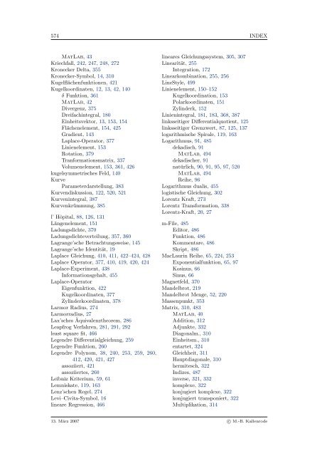 Mathematik fÃ¼r Physiker - Numerische Physik: Modellierung