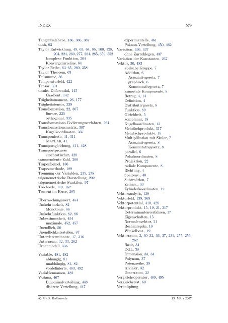 Mathematik fÃ¼r Physiker - Numerische Physik: Modellierung