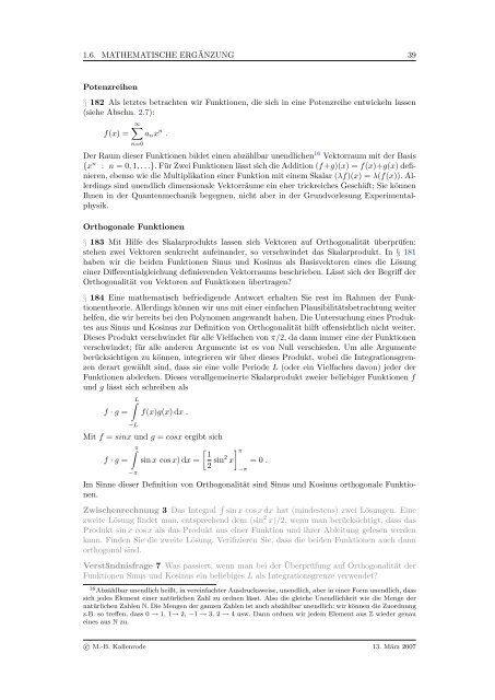 Mathematik fÃ¼r Physiker - Numerische Physik: Modellierung