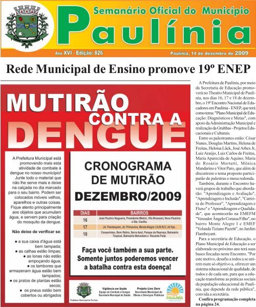 Rede Municipal de Ensino promove 19Âº ENEP - Prefeitura Municipal ...