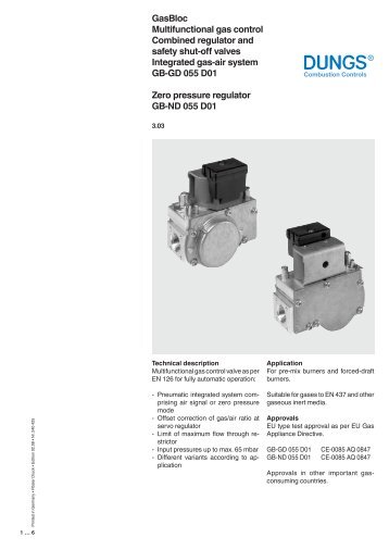 GasBloc Multifunctional gas control Combined regulator and safety ...