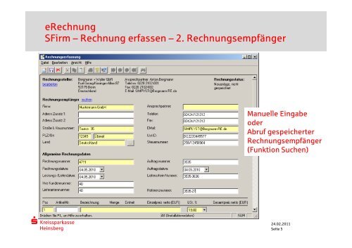 SFirm32 - eRechnung - Kreissparkasse Heinsberg