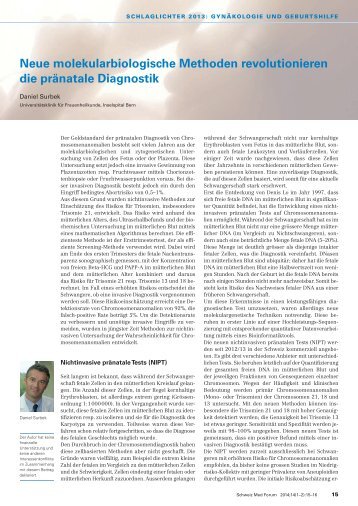 Neue molekularbiologische Methoden revolutionieren die prÃ¤natale ...
