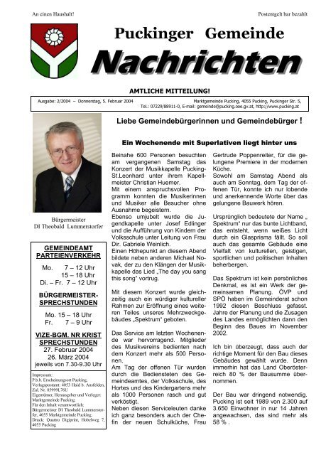 Gemeindenachrichten 2-2004 (0 bytes) - Gemeinde Pucking