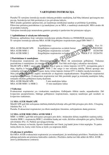 Instrukcija Vertimas. - SABELIJOS PREKYBA UAB