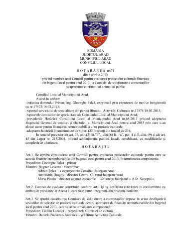 Vizualizare PDF - Primaria Municipiului Arad