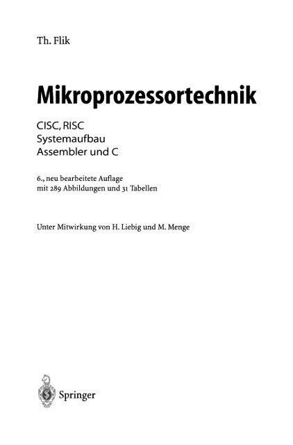 Th. Flik Mikroprozessortechnik - Springer