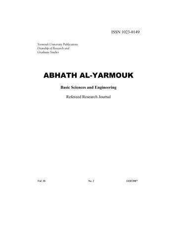 ABHATH AL-YARMOUK - Jordanian Journals