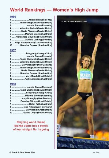 World Rankings â Women's High Jump - Track & Field News