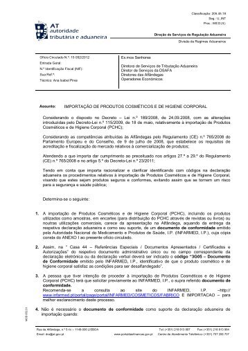 OfÃ­cio Circulado N.Âº: 15 052/2012