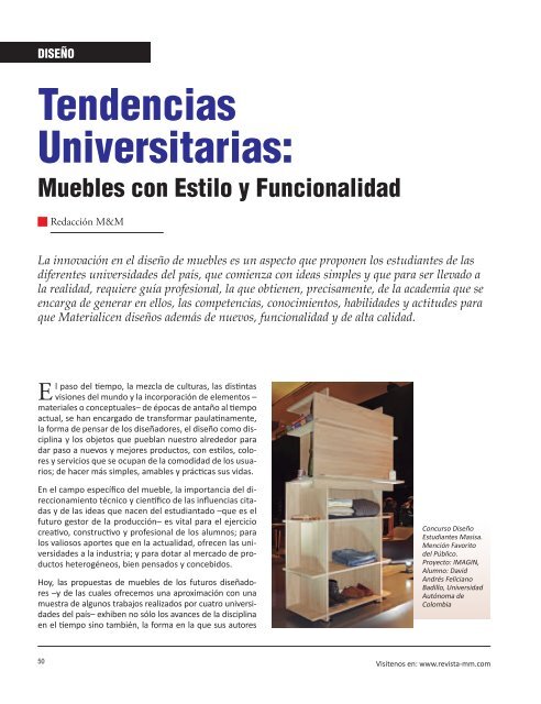 DiseÃ±o Tendencias Universitarias - Revista El Mueble y La Madera