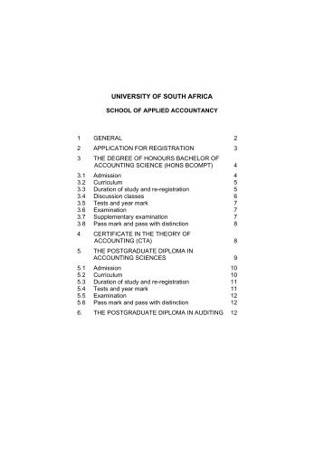 UNIVERSITY OF SOUTH AFRICA