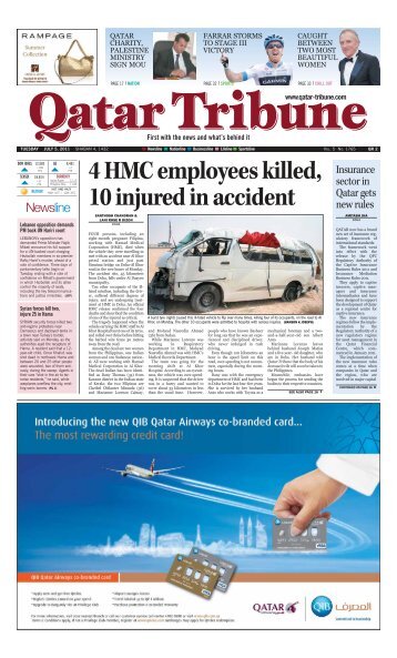 4 HMC employees killed, 10 injured in accident - Qatar Tribune