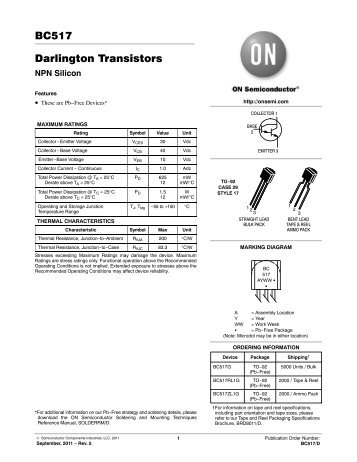 Darlington Transistor NPN - ON Semiconductor