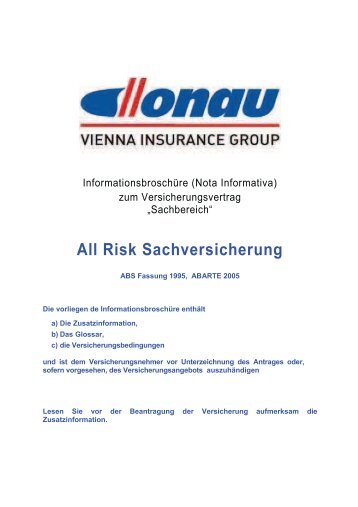AllRisk Sachversicherung - Donau Versicherung