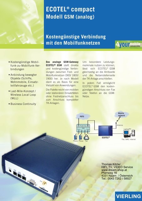 pdf-Datenblatt - dream-shop.at