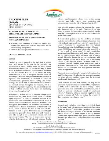 Calcium Plus (softgel).pdf - Jamieson Vitamins