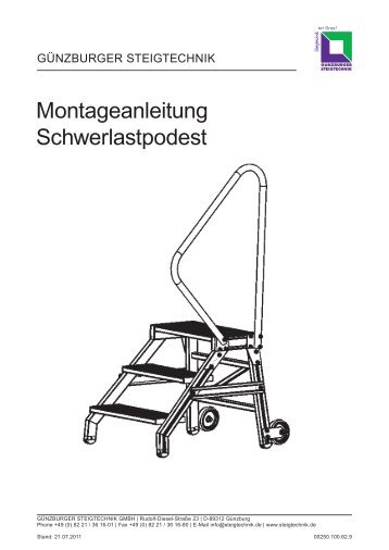 Montageanleitung schwerlastpodest - GÃ¼nzburger Steigtechnik GmbH
