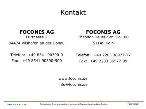 FOCONIS Prozessoptimierung - Foconis AG