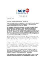 40th press release - Stevenson College Edinburgh