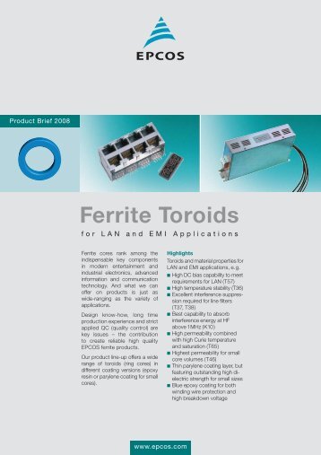 Ferrite Toroids - Schmid-Multitech sro